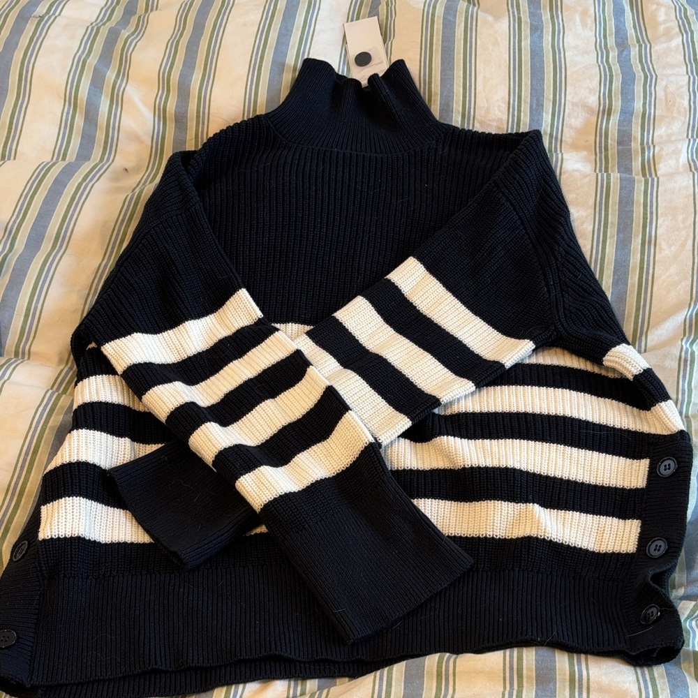 NWT  Striped Black and White Women's Sweater